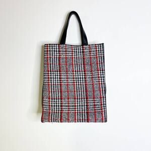 Design Lab Lord & Taylor Wool Plaid Tote Bag